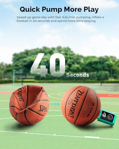 ETENWOLF Electric Ball Pump Inflation & Deflation 2-17PSI, 2600mAh Basketball Pump with Precise Pressure Gauge, Rechargeable Air Pump for Balls, Soccer Ball Air Pump