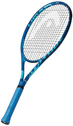 Head Metallix Attitude Elite Blue Tennis Racket - Pre-Strung Adult Tennis Racquet Lightweight - Midplus Headsize for Blend of Power and Control