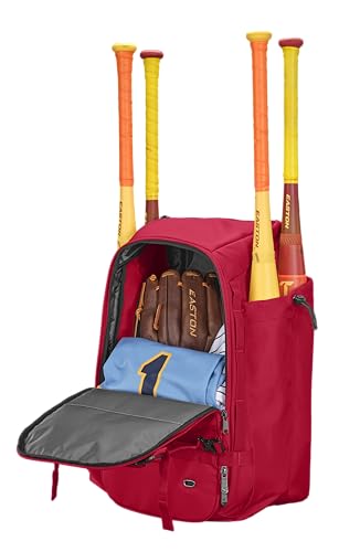 Easton Easton | Walk-off Ethos Backpack Equipment Bag | Baseball & Softball | Multiple Colors - color: Red