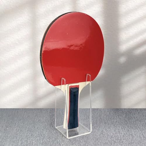 luzen 2Pcs Acrylic Ping Pong Paddle Holder Display Stand Table Tennis Paddle Holder Shelf Rack Storage Organizer for Professional Training and Home Use, Clear