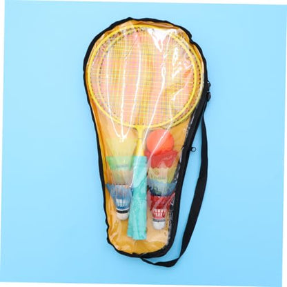 Badminton Racket Lightweight Outdoor Sports for Ages with Shuttlecocks and Tennis Ball Interactive Training Tool in Blue