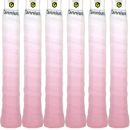 Tacky Tennis Racket Grip Tape, 6 Pack Tennis Grips, Absorbent and Enhanced Tennis Racquet Overgrip Tape（Gradient Color - color: Pink