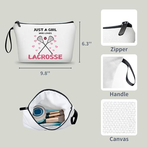 Girls Lacrosse Players Team Gifts for Girls Lacrosse Cosmetic Makeup Travel Bag Friend Birthday Gifts for Women - color: Lacrosse