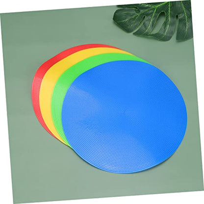 BESPORTBLE 4 Pcs Soccer Training Markers Durable Spot Markers for Football Basketball and Agility Drills Clearly Visible and Non Slip Design for Use Yellow Red Blue