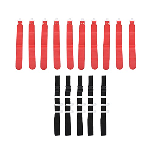 Adjustable Flag Football Set, 5 PCS PP Flag Football Belts with 2 Flags and D for Youth Adults Training, Games and Sports Activities (Red)