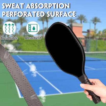 9Pcs Pickleball Racket Accessories Kit, Include 2 Pickleball Paddle Grip Tape, 6 White Pickleball Lead Tape, Black Pickleball Paddle Cleaner and Eraser, Pickle Ball Sport Accessories - color: Black