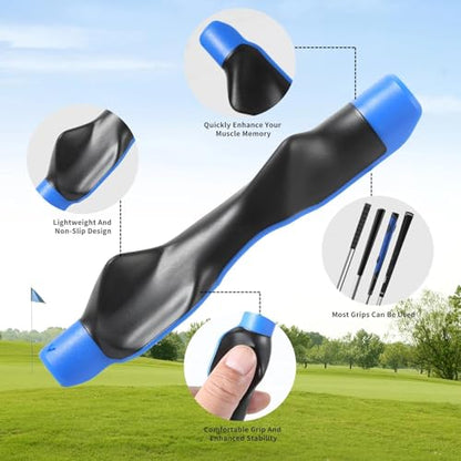 Golf Grip Trainer for Right-Handed Players, Swing Training Aid with Arm Strap for Improving Grip Position and Swing Form, Suitable for Beginners and All Skill Levels