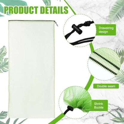 6 Pcs large Mesh Bag 24 x 48 inch Ball Mesh Drawstring Storage Sports Equipment Bag for Balls Beach - color: Green
