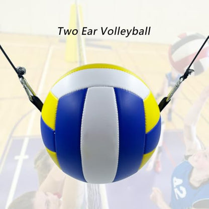 Volleyball Training Equipment Aid,Volleyball Spike Trainer,Suitable for Serving,Spike and Jump Training,Equipped with Elastic Ropes for Hanging and Practice Volley Ball.-Two Ear