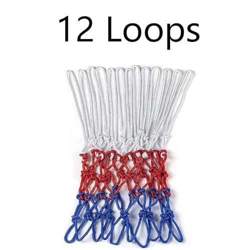 Basketball net 12 Loops Replacement Thicker Ropes Weaved All Weather Bright Coloured Endurable Environment Friendly Polypropylene - color: 1 PCS Colorful