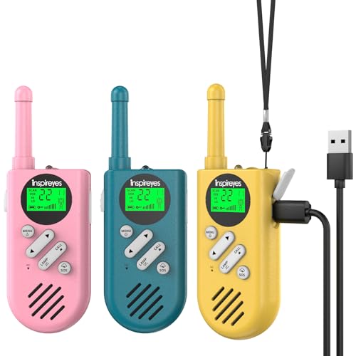 Inspireyes Walkie Talkies for Kids, Rechargeable Long Range 3 Pack, Kids Toys for Boys Girls Ages 3-12, 2 Way Radio Toy, Outdoor Adventure Toys, Camping Hiking Gear, Birthday Gifts for Kids - color: Secret Garden, size: 3 Pack