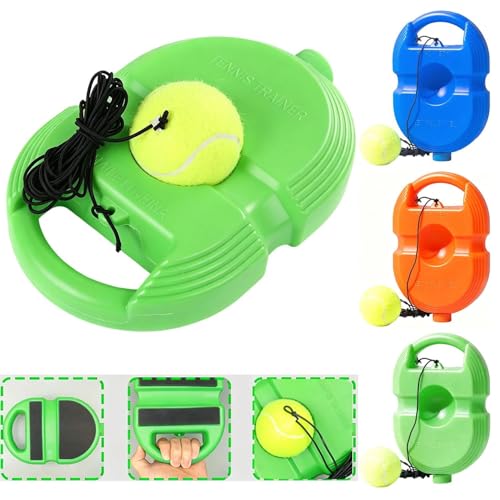 2026 Tennis Balls Training Baseboard, Tennis Rebounder with Weighted Base, Tennis Trainer Balls with String, Portable Tennis Trainer for Home, Tennis Practice Kit for Backyard - color: Green
