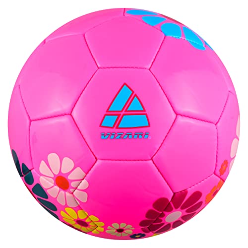 Vizari Soccer Ball for Youth, Adult, Kids | Sizes 3,4,5 | Durable Soccer Ball for Match & Practice | Perfect for Indoor & Outdoor Play - color: Pink/Blue, size: 4