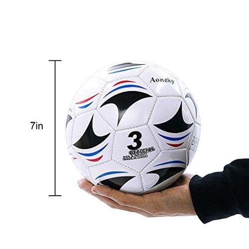 Aoneky Soccer Ball with Pump - color: 1 Pack with 1 Pump - White/Black/Blue/Red, size: 3