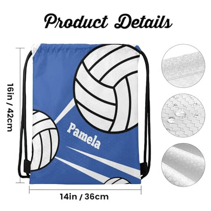 Volleyball Player Number Team Name Ocean Personalized Drawstring Backpack Sports Gym Bag Christmas Gift Party Goodie String Cinch Bag for Women Men - color: Option 55