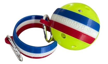 Pickleball Holder | Easily Attach Pickleballs | Ultimate Gift | 2-Pack - color: Redwhiteblue