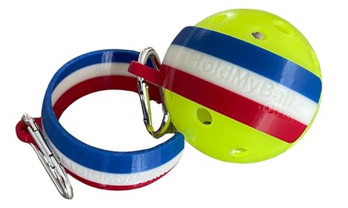 Pickleball Holder | Easily Attach Pickleballs | Ultimate Gift | 2-Pack - color: Redwhiteblue