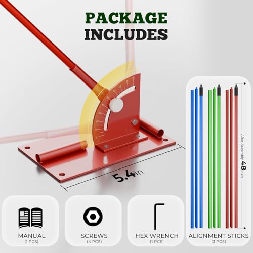 Golf Alignment Stick Holder - Metal Golf Alignment Sticks, Three-Hole Holder, Golf Swing Trainer with Training Manual, Golf Training Aid for Swing Plane & Swing Path