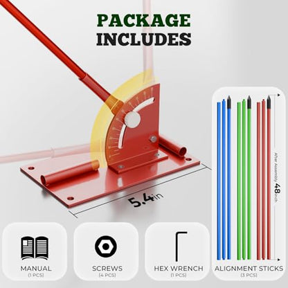 Golf Alignment Stick Holder - Metal Golf Alignment Sticks, Three-Hole Holder, Golf Swing Trainer with Training Manual, Golf Training Aid for Swing Plane & Swing Path