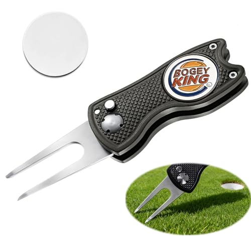 Adhere Golf Ball Markers & Divot Tools Personlized Enamel Ball Markers with a Magentic hat Clip,Unique Premium Golf Accessories Gift for Golfer. - color: N-BOGEY KING