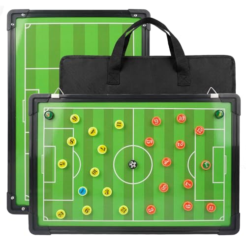Pure Vie Magnetic Soccer Coaching Board, Portable Soccer Whiteboard for Coaches, Soccer Tactics Clipboard with Dry Erase, Marker Pen, Magnets - Soccer Training Equipment for Teaching and Game Plan - color: 41 cm x 31 cm