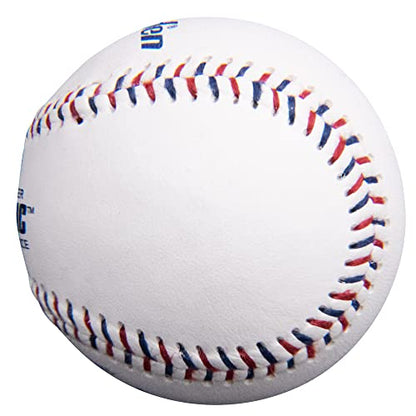 Baden Ballistic Leather Pitching Machine Baseballs | Durable Leather Construction for Consistent Performance, 12-Pack