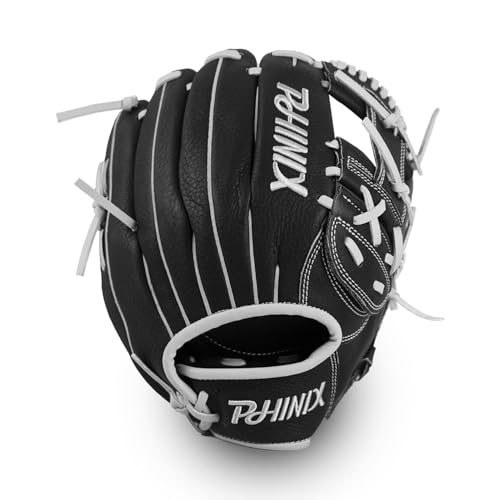 PHINIX Full Grain Leather Baseball Glove Sizes 11Inch -12 Inch - color: Black, size: 12"