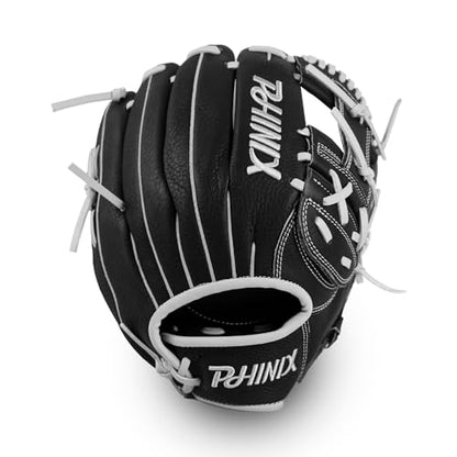 PHINIX Full Grain Leather Baseball Glove Sizes 11Inch -12 Inch - color: Black, size: 12"