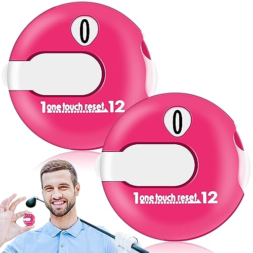 Weewooday 1.2 Inch Golf Score Counter for Women Men Mini Golf Stroke Counter Scoring Keeper up to 12 Shot to Scorekeeper Glove in(Pink) - color: Pink