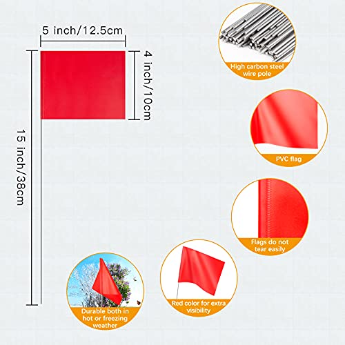 50 Pack Marking Flags Marker Flags for Lawn, IKAYAS 4 * 5 * 15 Inch Red and Blue PVC Small Yard Flags Yard Marking Flags Lawn Flags, Garden Flags, Survey Flags, Irrigation Flags, Landscape Flags - color: red and blue
