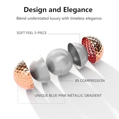 Pink Gold Gradient Laser Golf Balls - 4 Balls Premium Gift Box, Surlyn Cover for Superior Spin & Distance - High Visibility Alignment Aid - Ideal Golf Tournament Prizes, Unique Gifts for Golfers