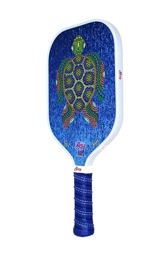 4Joy AMP4 Pickleball Paddle – T700 Carbon Fiber, Lightweight 7.5 oz, Wide Face for Control, 14mm Core, Beginner to Low-Intermediate - USAP Approved - style: Turtle