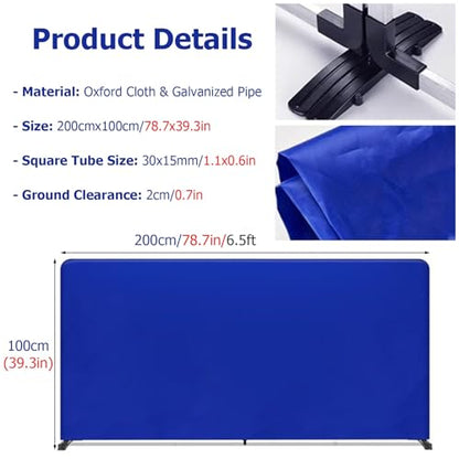 The Movable Ping Pong Ball Baffle,Table Tennis Baffle with Oxford Cloth, Field Fence Surround Block for Quicker Ball Pick Up, Lightweight Court Barrier，（Blue，Set of 1） - size: Set of 1