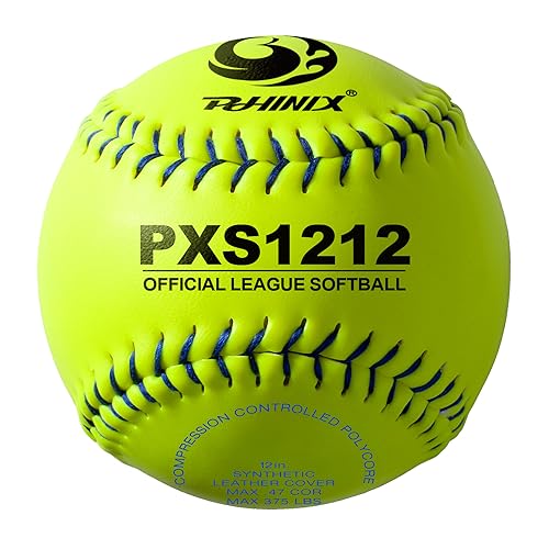 PHINIX Practice Fast-Pitch Softball Official Size and Weight Professional Quality 11" & 12" Options (COR .47 / Comp.375) - color: 12 inch （Box of 12）
