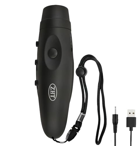 ZHT Electronic Whistles for Referees with USB Charging, 3 Tone High Volume Emergency Whistle for Referee Coaches Teacher, Outdoor Camping Hiking Boating Safety Whistles with Lanyard - color: Black