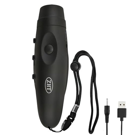 ZHT Electronic Whistles for Referees with USB Charging, 3 Tone High Volume Emergency Whistle for Referee Coaches Teacher, Outdoor Camping Hiking Boating Safety Whistles with Lanyard - color: Black