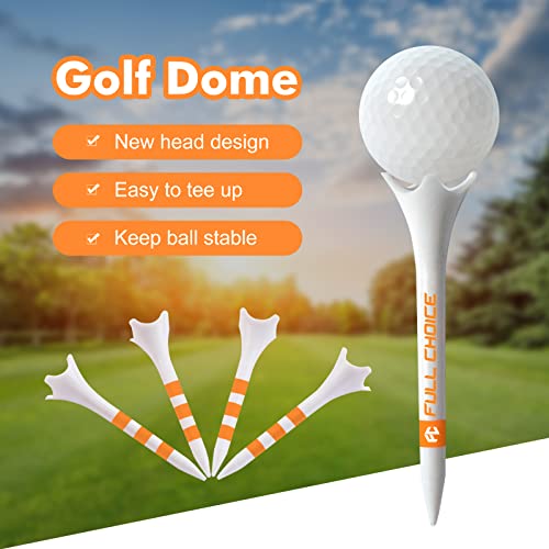 60/100 Pack Plastic Golf Tees (2-3/4"or 3-1/4"), Enhanced Durability & Stability, Designed to Reduce Friction and Side Spin - color: Orange 2-3/4" ( 100pcs)