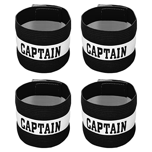 PATIKIL Captain's Armband, Pack Elastic Arm Band for Soccer Team Training - color: Black