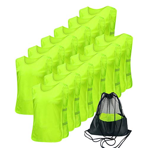 Pinnies Adult Football Jersey, Adjustable Mesh Soccer Jersey - color: Green, size: X-Large