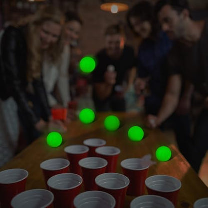 Soulchen 40mm Glow in The Dark Table Tennis Balls Bulk, Carnival Game Night, Neon Birthday Party Favors, Classroom Rewards, Goodie Bag Filler, Pet Playmate - color: Glow in the Dark Green, size: Solid