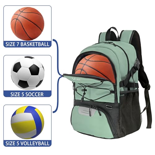 WOLT Basketball Backpack Large Sports Bag with Separate Ball Holder & Shoes Compartment, Best for Basketball, Soccer,Gym
