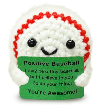 Funny Crochet Mini Baseball Gift for Baseball Lovers,Birthday Gifts for Men Women Baseballs Players Emotional Support Crochet - color: Baseball