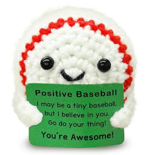 Funny Crochet Mini Baseball Gift for Baseball Lovers,Birthday Gifts for Men Women Baseballs Players Emotional Support Crochet - color: Baseball