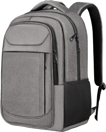 Travel Backpack, Laptop Backpack For Men Women, 17 Inch Water Resistant Slim Casual Daypack College Travel Computer Nurse Work Bag Gifts for Men & Women, Grey - color: Grey, size: 17.3 Inch(40L)