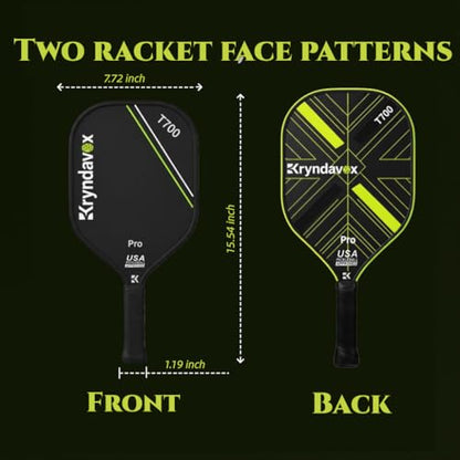 Kryndavox Pickleball Paddle with T700 Raw Carbon Fiber Surface, Pro Pickleball Paddle, USAPA Approved,Large Sweet Spot for More Players Valentines Day Gifts