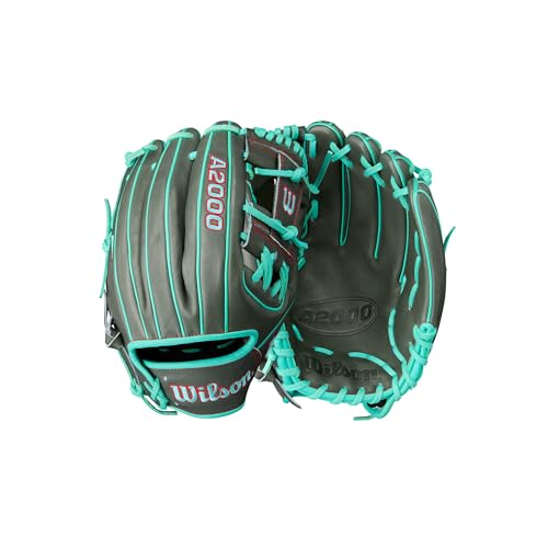 Wilson Summer 2025 A2000® Baseball Gloves - color: Charcoal/Seafoam/Red, size: Infield - 11.75"