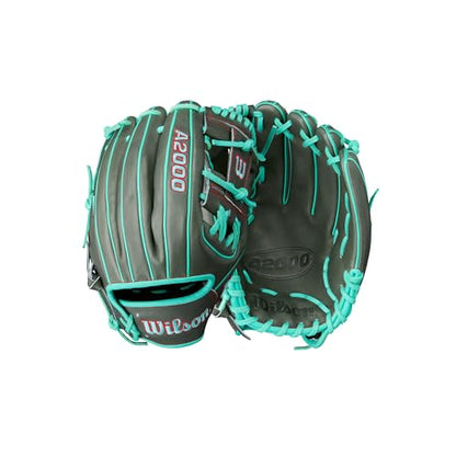 Wilson Summer 2025 A2000® Baseball Gloves - color: Charcoal/Seafoam/Red, size: Infield - 11.75"