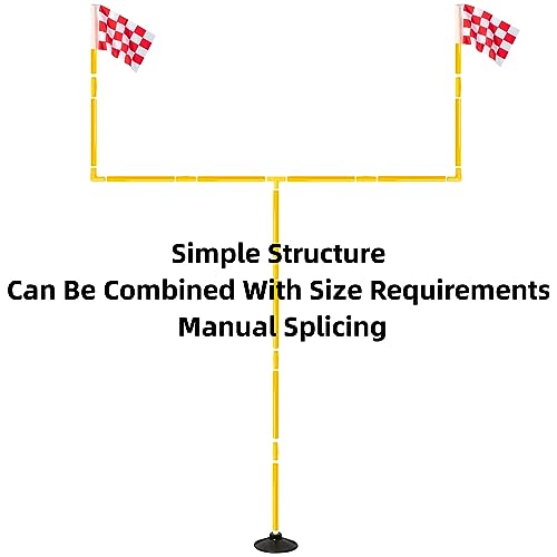 Portable Football Field Goal Post Set with Football-Backyard Kicking Field Goals for Kids Youth and Adults - 6 ft x 4 ft(2 ft-6 ft in Height)