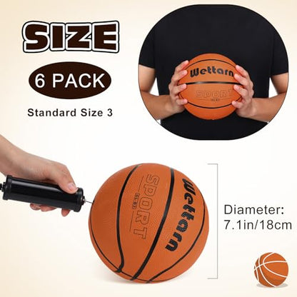 Wettarn Rubber Training Basketball with Pump Street Ball Made for Teens Adults Indoor and Outdoor Game Gym Training Competition Basketball Games - size: Size 3