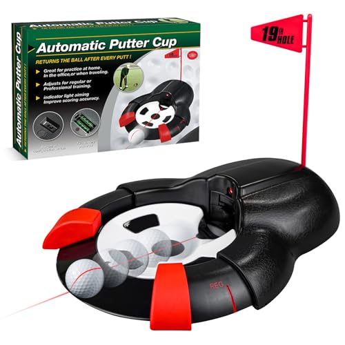 Golf Ball Automatic Putting Return Cup with Laser, Training Putting Indoor/Outdoor Aid, Golf Cup Putting Machine, Suitable for Practicing at Home, Yard, Office, Party